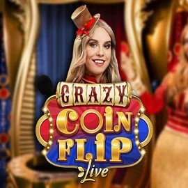 Crazy Coin Flip online game logo by Evolution on rollflame.gr.com