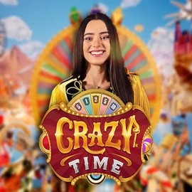 Crazy Time slot logo by Evolution at Rollflame Casino